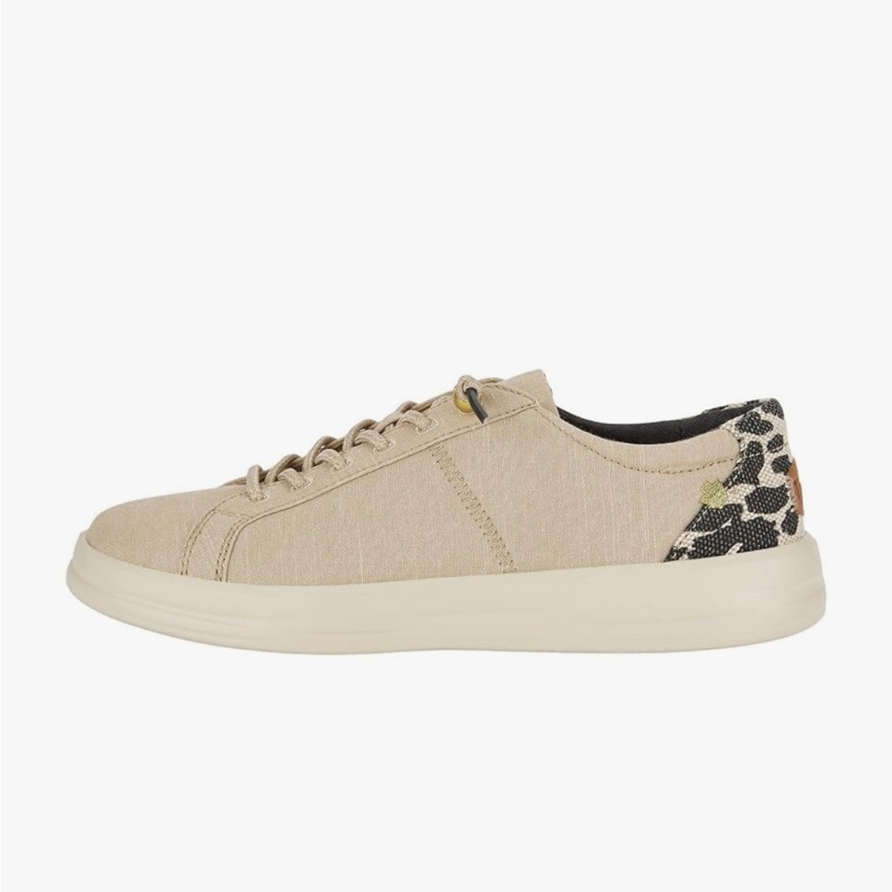 Hey Dude Beige and Black Flats